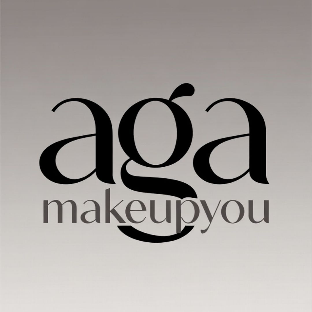 logo agamakeupyou con fondo degradado
